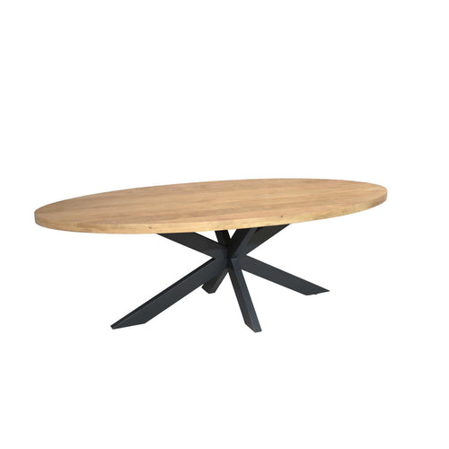 Starfurn Eettafel Dakota - Ovaal Naturel Hout - 210x100x76cm