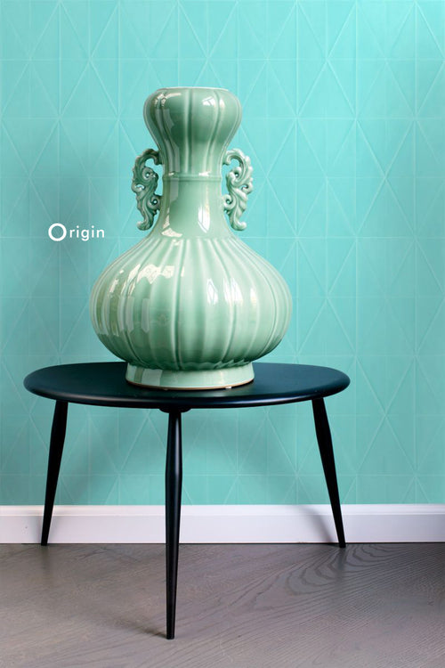 Origin Wallcoverings behang grafische vorm turquoise - 53 cm x 10,05 m - 347234 - vtwonen shop