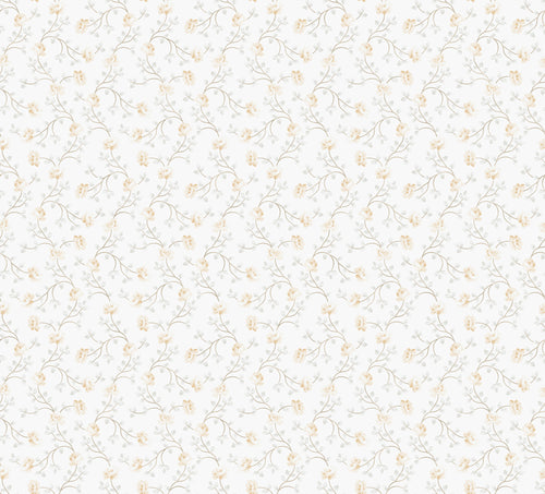 Sanders & Sanders behang bloemetjes wit en geel - 53 cm x 10 m - 640186 - vtwonen shop