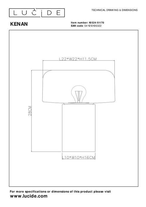 Lucide tafellamp KENAN - 1xE14 - Hout - vtwonen shop