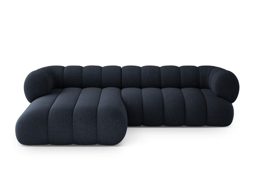 Cosmopolitan Design Hoekbank Koge 5-zits, chenille marineblauw - 165x270x70cm