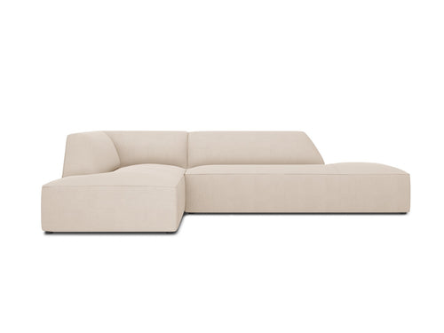 Micadoni linker hoekbank Ruby 4-zits, structurele stof, beige - 180x273x69cm