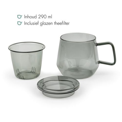 Bredemeijer -Tea for one Livorno glas zwart 290ml - vtwonen shop
