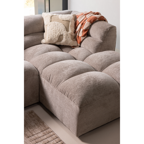 WOOOD chaise longue hoekbank rechts Tibas - Geweven Stof - Zand - 80x280x165 - vtwonen shop