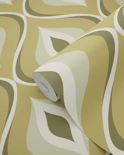 ESTAhome behang retro ornamenten vergrijsd groen - 50 x 900 cm - 130987 - vtwonen shop