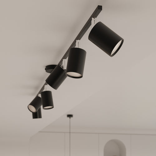 Sollux Lighting Plafondlamp LEMMI 6L zwart - 135x24x20cm