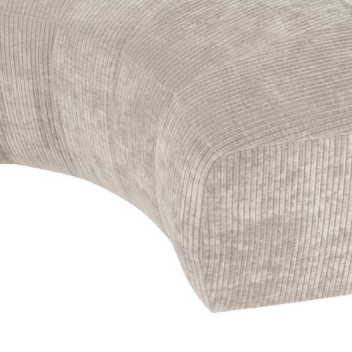 WOOOD eetbank halfronde hoek rugleuning Mojo Base - Rib - Ecru - 83x152x76