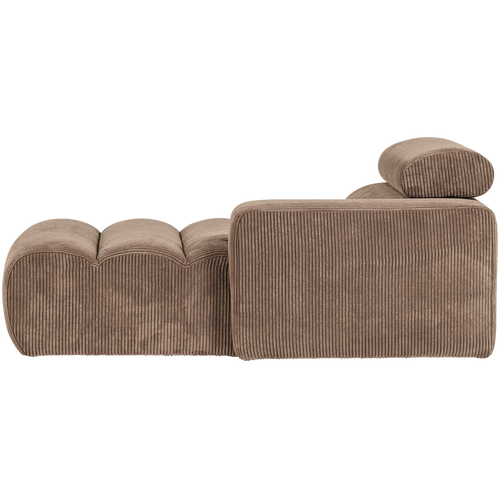 WOOOD chaise longue element arm rechts Novi - Ribstof - Taupe - 86x109x173 - vtwonen shop