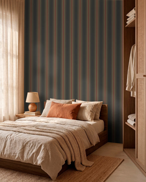 Sanders & Sanders behang strepen vergrijsd olijfgroen - 53 cm x 10 m - 640542