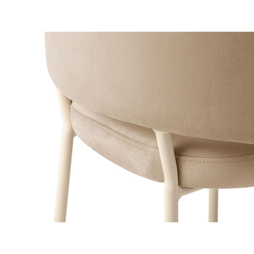 Set van 2 fluwelen stoelen Dora flueel beige amandel - 57x58x75cm
