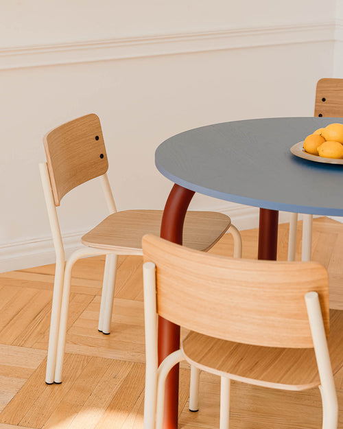 noo.ma Kei Chair - Forest Green plywood eetkamerstoel, 44,5 cm zithoogte
