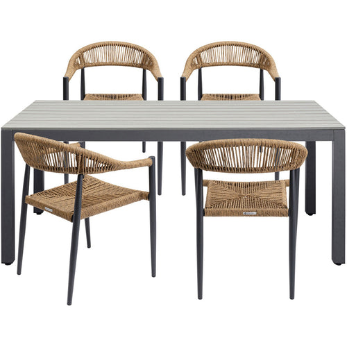 Kare Design Tuinmeubilair tafel en 4 stoelen Sorrento nature - vtwonen shop