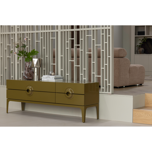 WOOOD tv meubel Merge - Eucalyptus hout - Honinggeel - 57x160x44 - vtwonen shop