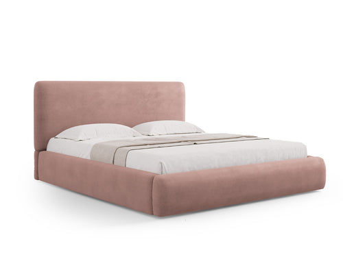 Cosmopolitan Design Opbergbed met hoofdeinde Colonel 200x200cm, chenille, roze - 220x220x100cm