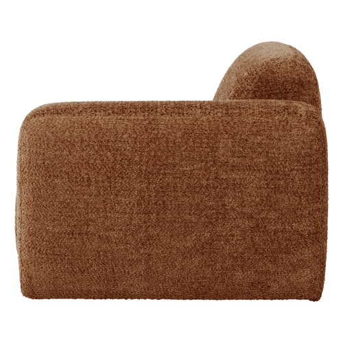 WOOOD 1-zits bank arm rechts Mojo Base - Wollig - Roestbruin - 74x105x97
