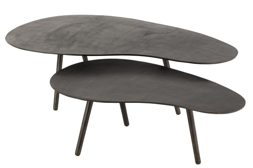 J-Line salontafel Druppel - aluminium/ijzer - zwart - large