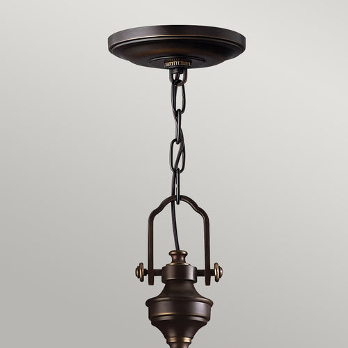 Elstead Mayflower - 3-lichts plafondlamp brons, E27