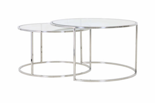 Light & Living salontafel DUARTE - Ø75x44cm - zilver - Set van 2 - vtwonen shop