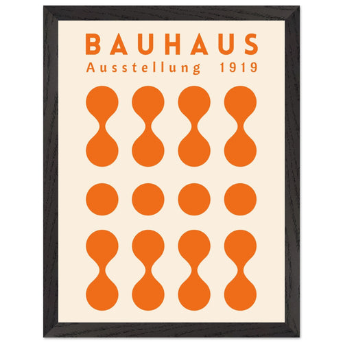 Artfulprints Poster met Lijst Bauhaus - Ausstellung orange   - 30x40 cm - Oranje