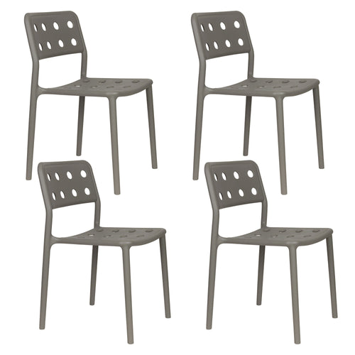 Housecraft Living Serra Tuinstoel/ Eetkamerstoelen Kunststof Grijs - Set van 4 - vtwonen shop