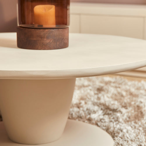 StarFurn Salontafel Mabel - Rond Wit Hout - 90x90x38cm - vtwonen shop