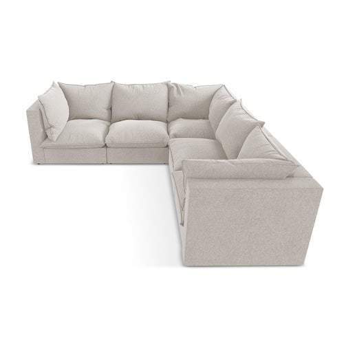 LaMiaSofa Modulaire hoekbank Ravenna - velours - lichtbeige - 255x255x77