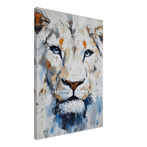 Artfulprints Canvas Abstract painted lion canvas - 50x70 cm - Grijs