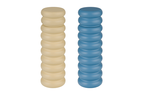 noo.ma Suli kruidenmolens set van 2, gelakt beukenhout - blauw en geel