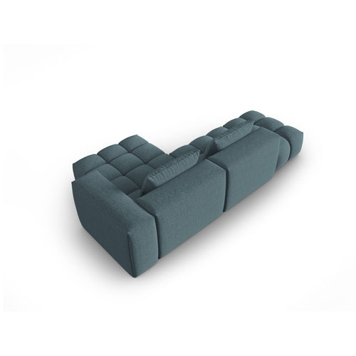 Cosmopolitan Design - Modulaire hoekbank rechts Verona 4-zits, structurele stof lichtblauw - 145x265x70cm