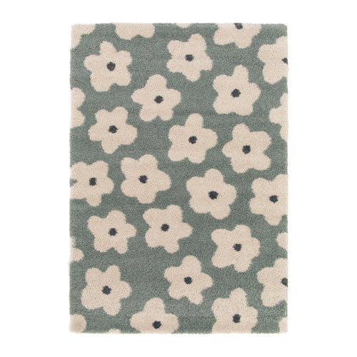 AFK Living vloerkleed Bloemen - voor kinderen - groen - 80 x 150 cm