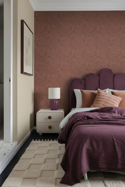 ESTAhome behang bloemmotief terracotta - 50 x 900 cm - 131854