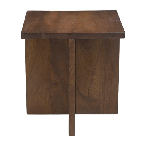 Giga Meubel Bijzettafel Onni - Vierkant Donkerbruin Hout - 42x42x45cm - vtwonen shop