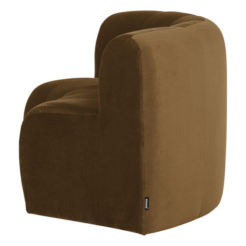 WOOOD eetbank halfronde hoek rug Mojo Base - Velvet - Honinggeel - 83x152x76