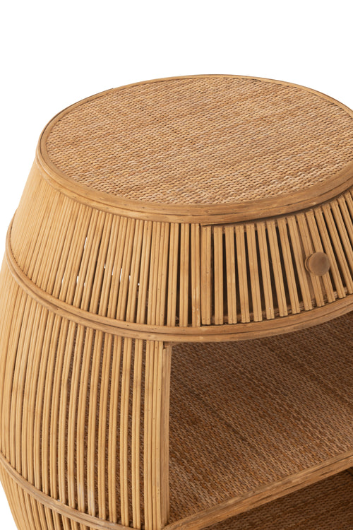 J-Line bartafel Barrel - jute/bamboe - naturel