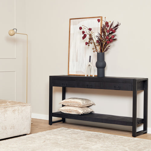 StarFurn Sidetable Boaz - Zwart Hout - 150x35x76cm