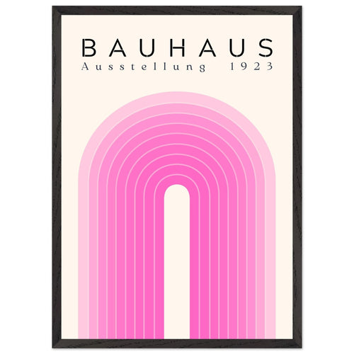 Artfulprints Poster met Lijst Bauhaus - Pink rainbow   - 50x70 cm - Roze