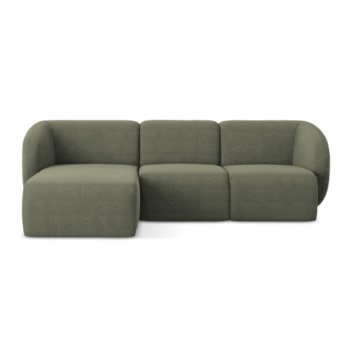 LaMiaSofa hoekbank links Cervo - bouclé - olijf - 248x166x101