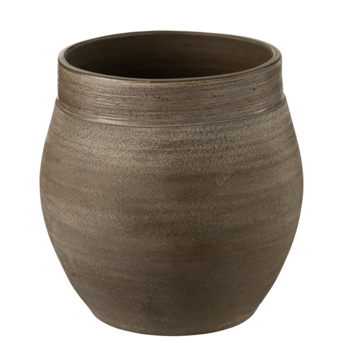J-Line bloempot Gio - keramiek - bruin - medium - Ø 25 cm - vtwonen shop