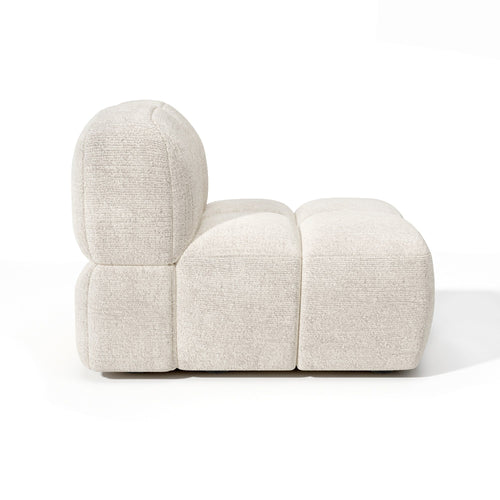 Sia Home - Modulaire fauteuil NUBI - Fluweel met structuur - Crème - 78cm