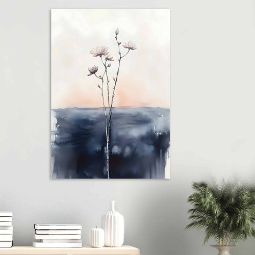 Artfulprints Poster Boho – Misty blossom   - 50x70 cm - Zwart / Wit
