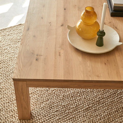 Tikamoon Salontafel van massief eiken met 1 lade - Naturel