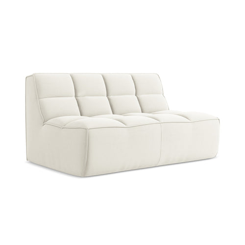 LaMiaSofa Tweezits modulaire bank Belluno - velours - lichtbeige - 160x93x75