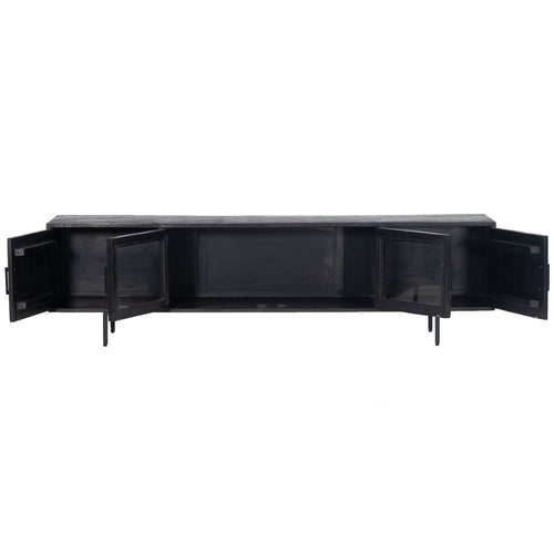 Giga Meubel Tv-Meubel Luca - Mangohout/Metaal - Zwart - 200cm - vtwonen shop