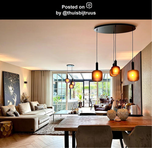 Lucide hanglamp ELOISE - 3xE27 - Zwart