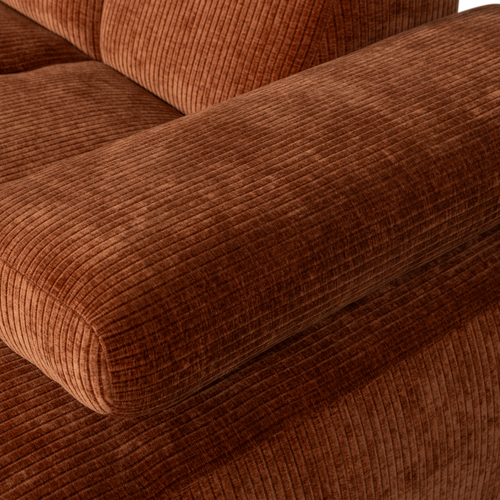 WOOOD chaise longue rechts Mojo - Geweven Ribstof - Roestbruin - vtwonen shop