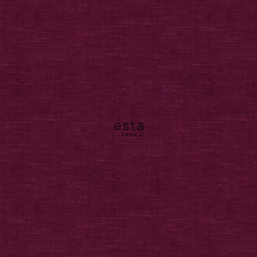 ESTAhome behang effen linnenstructuur bordeaux rood - 53 cm x 10.05 m - 148697
