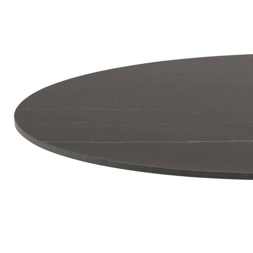 Lisomme Marly ronde eettafel keramiek zwart - Ø90x75 cm