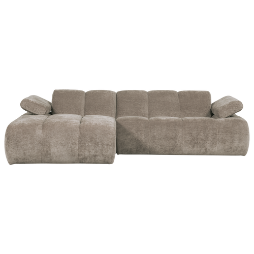 WOOOD chaise longue links Mojo - Geweven Ribstof - Donker Zand