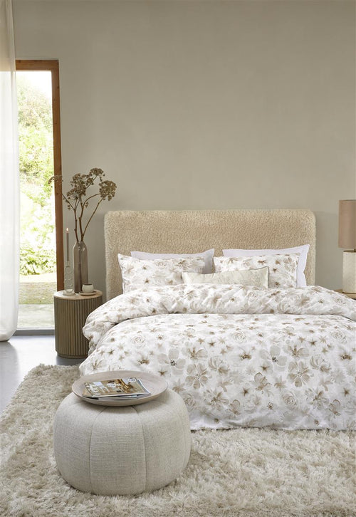 Riviera Maison dekbedovertrek Flowing Flowers - 140x200/220 cm - zand