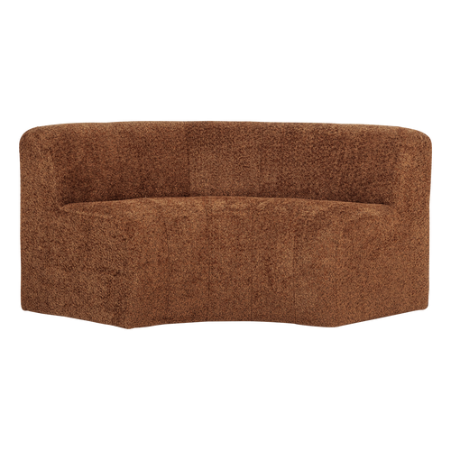 WOOOD eetbank halfronde hoek rug Mojo Base - Wollig - Roestbruin - 83x152x76